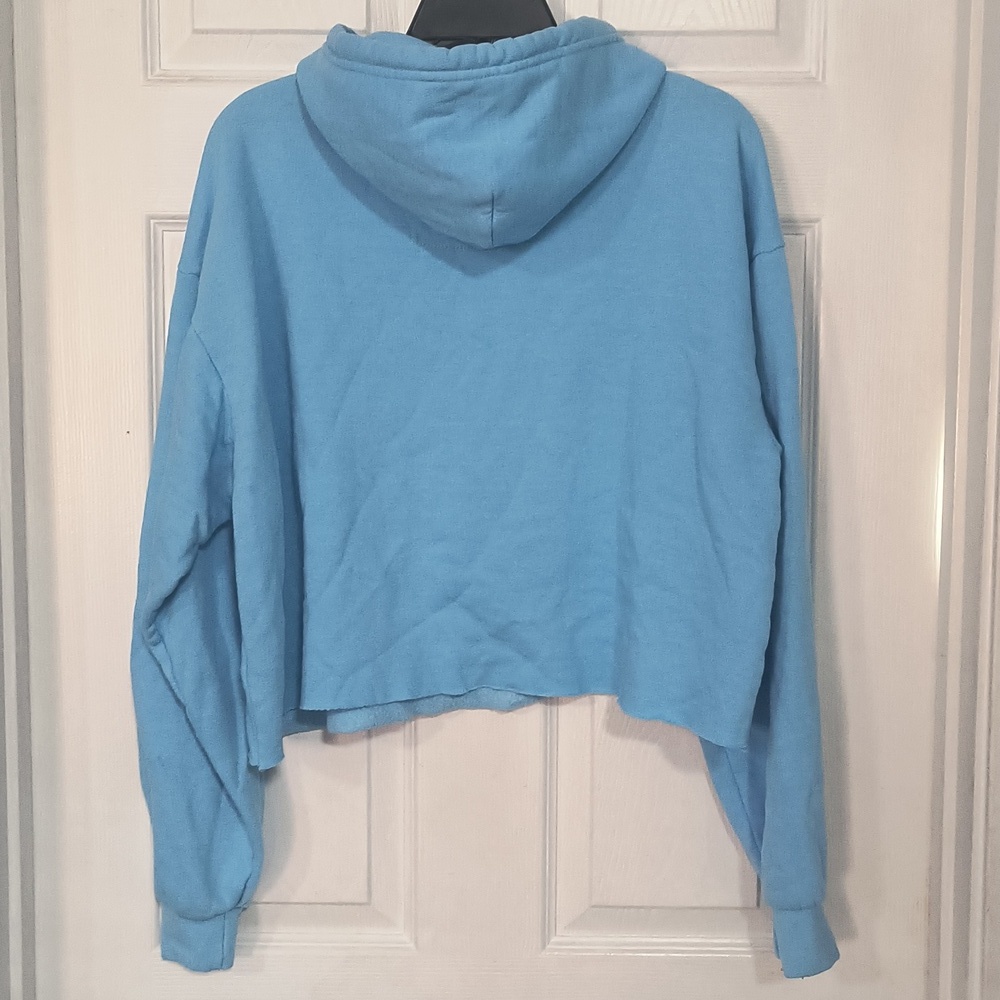 Aviator Nation Smiley 2 Relaxed Cropped Pullover Hoodie Size S - Picture 4 of 5